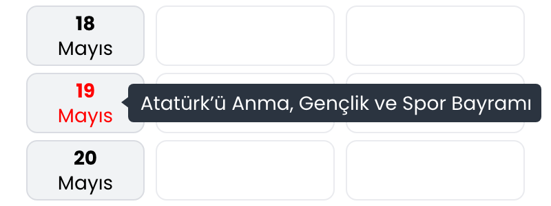 Resmi ve özel tatiller